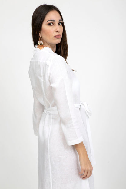 Plain Linen Mandarin Dress