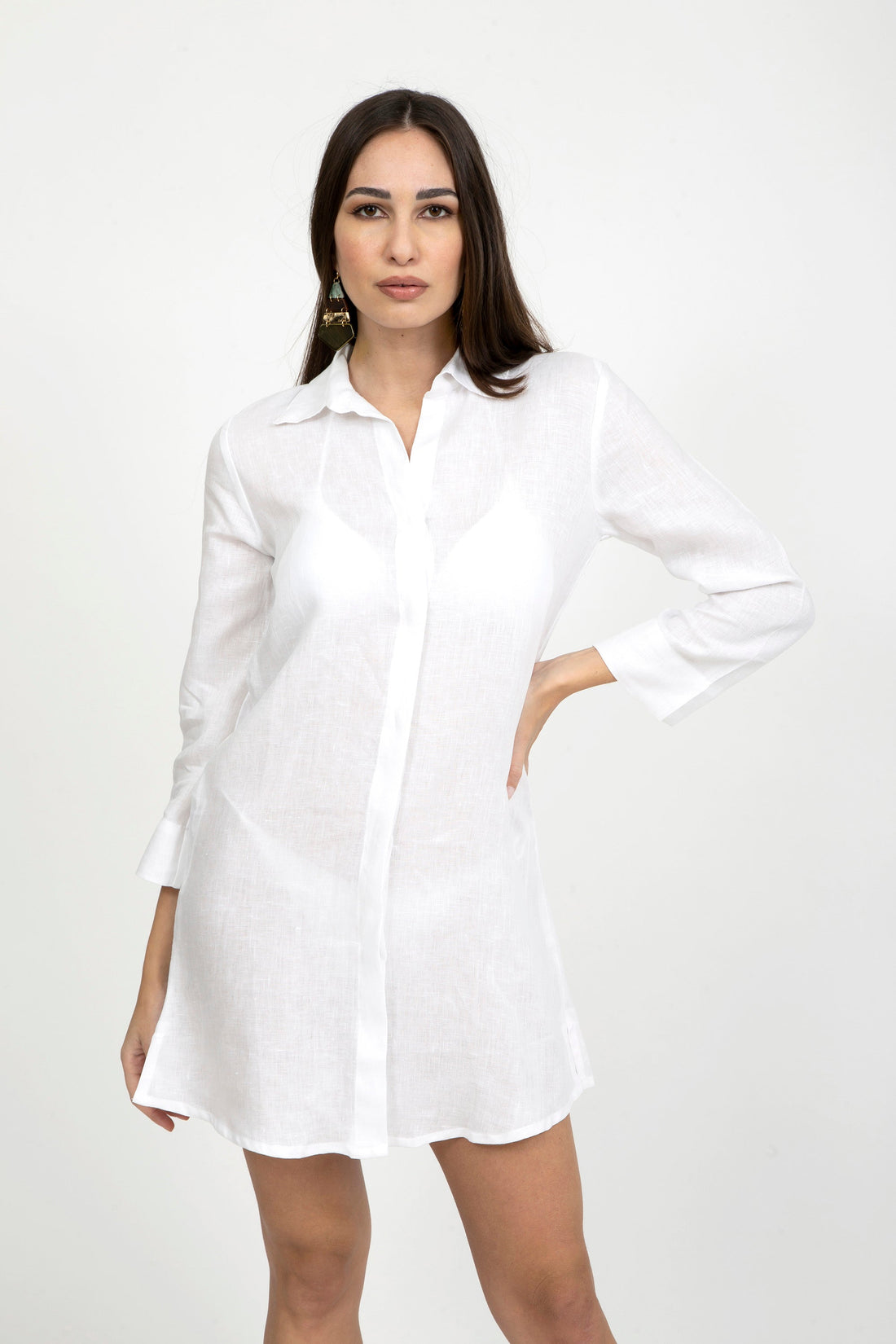 Plain Linen Polo Dress