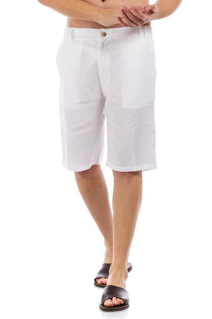 Plain Linen Shorts Bermuda