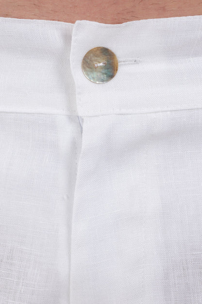 Plain Linen Shorts Bermuda