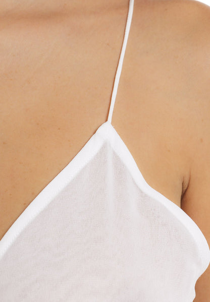 Abito corto in chiffon con cinturino in tinta unita