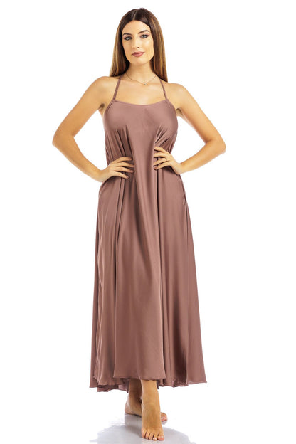 Abito Bareback in seta tinta unita