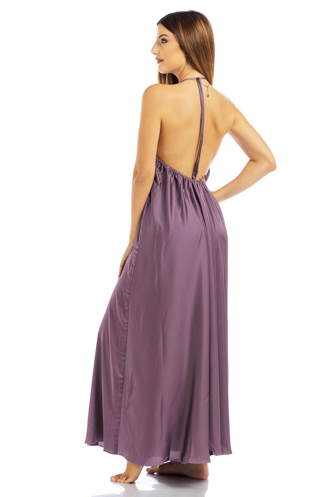 Abito Bareback in seta tinta unita