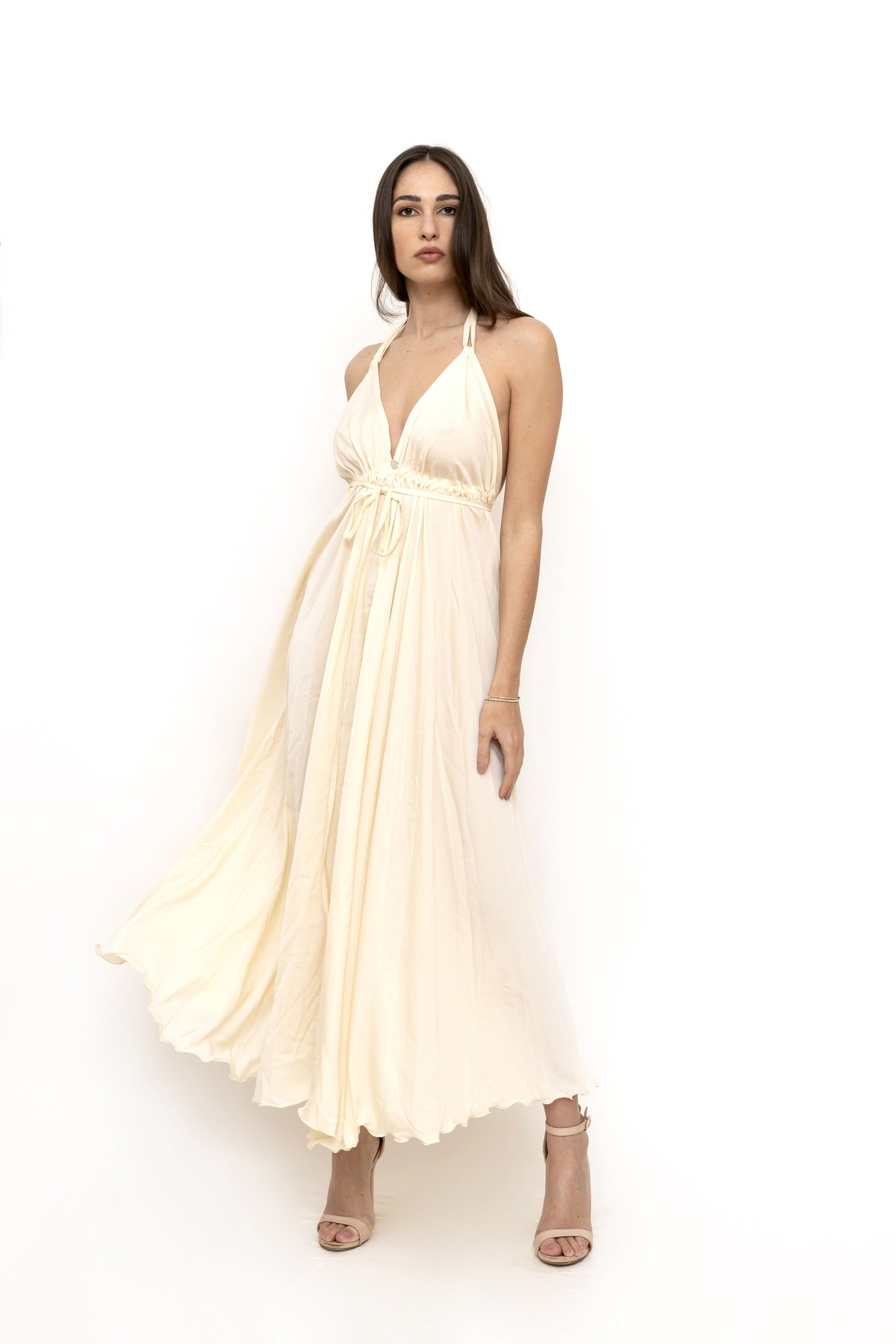 Plain Silk Satin Dress - Dresses - by CAPRI LIFESTYLE