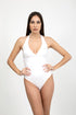 Plain V-Neck Swimsuit by CAPRI LIFESTYLE