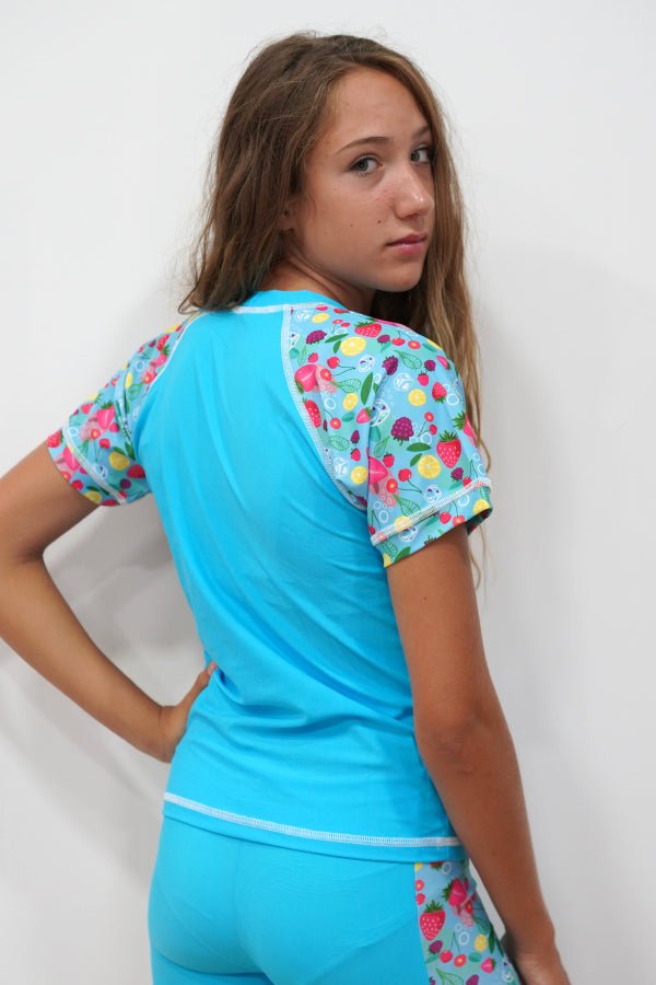 GRV025-Girls Rashvest Short Sleeves - Fruits Mood - CAPRI LIFESTYLE READY MADE GARMENTS TRADING L.L.C
