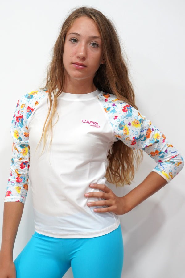 GRV016-Girls Rashvest Long Sleeves - Mermaid Mood - CAPRI LIFESTYLE READY MADE GARMENTS TRADING L.L.C