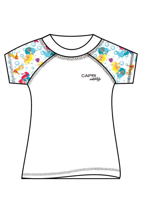 GRV017-Girls Rashvest Short Sleeves - Mermaid Mood - CAPRI LIFESTYLE READY MADE GARMENTS TRADING L.L.C