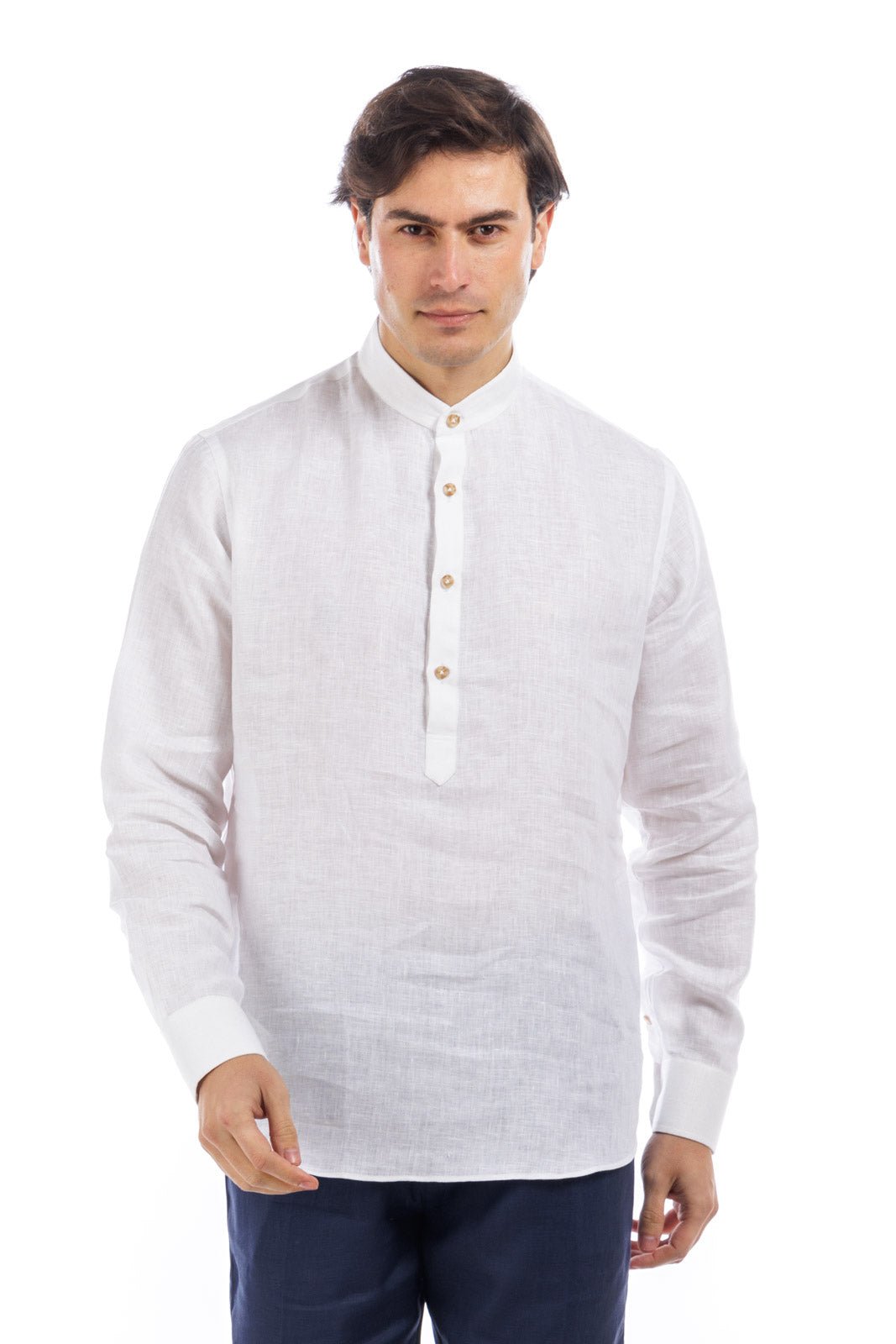 Round Neck Linen Shirt