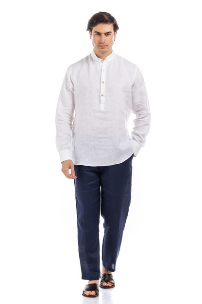 Round Neck Linen Shirt