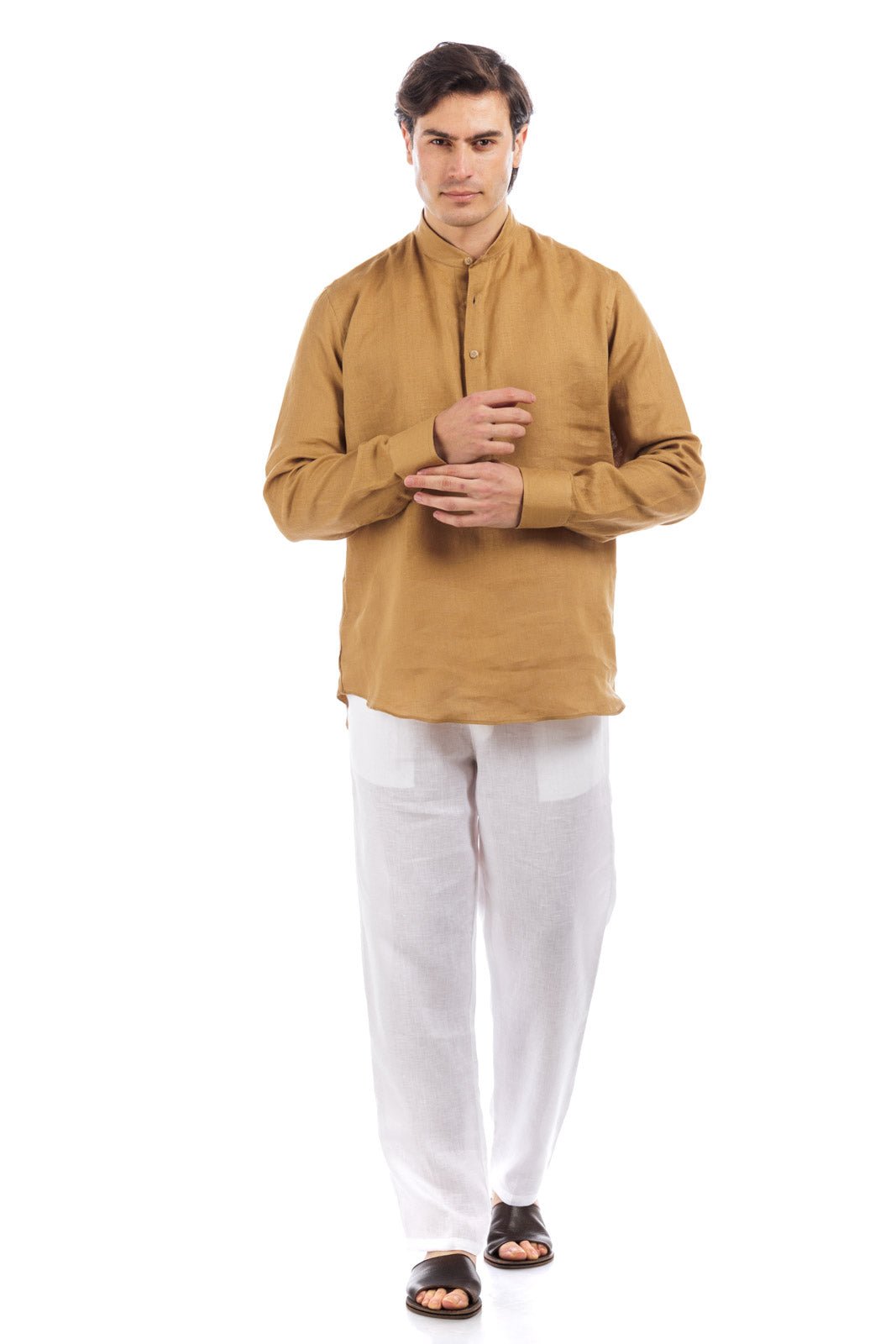 Round Neck Linen Shirt