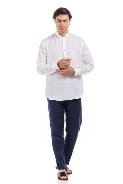 Round Neck Linen Shirt
