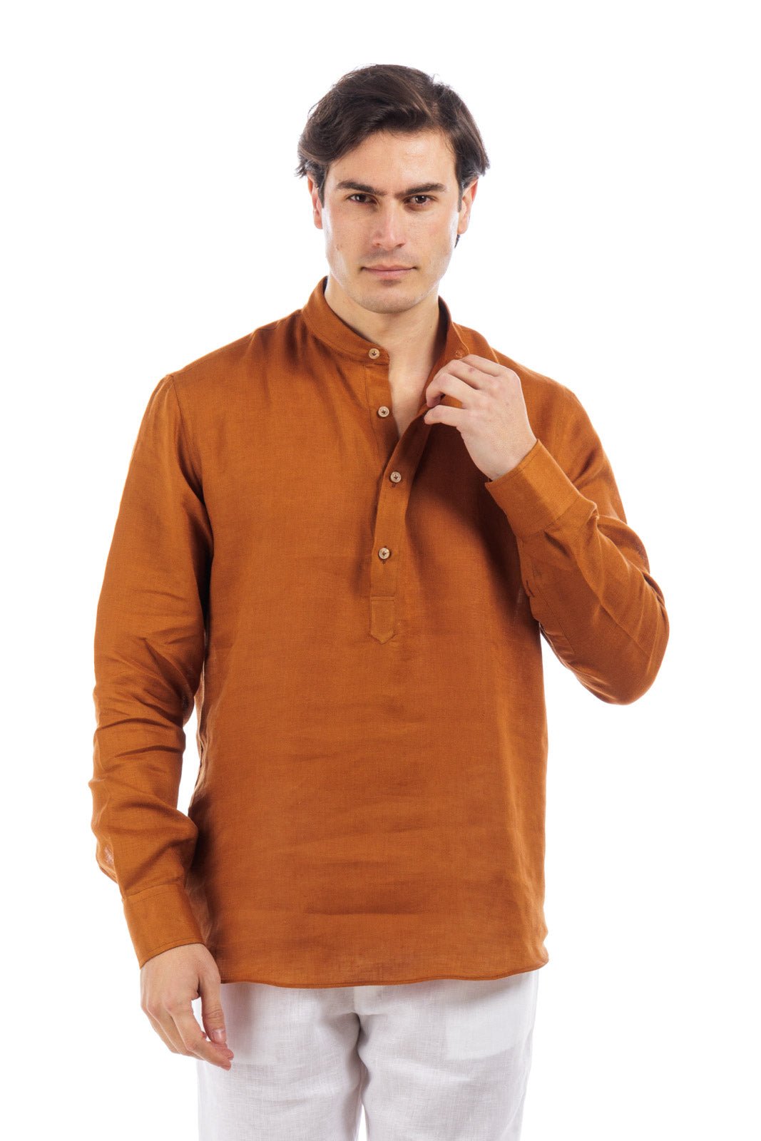 Round Neck Linen Shirt