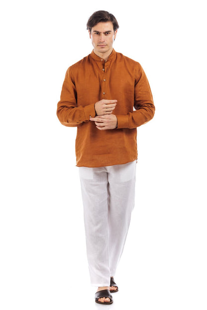 Round Neck Linen Shirt