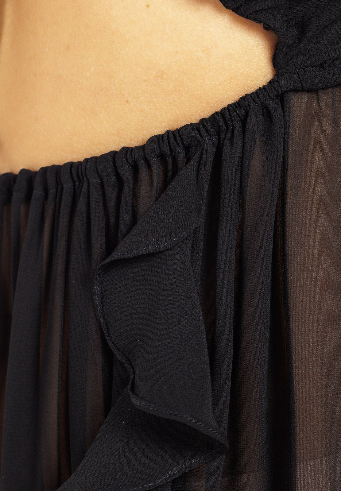 Maxi abito lungo in chiffon con scollo a V sexy