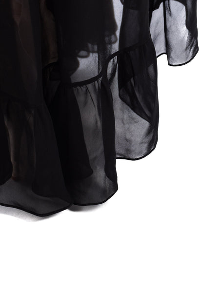 Maxi abito lungo in chiffon con scollo a V sexy