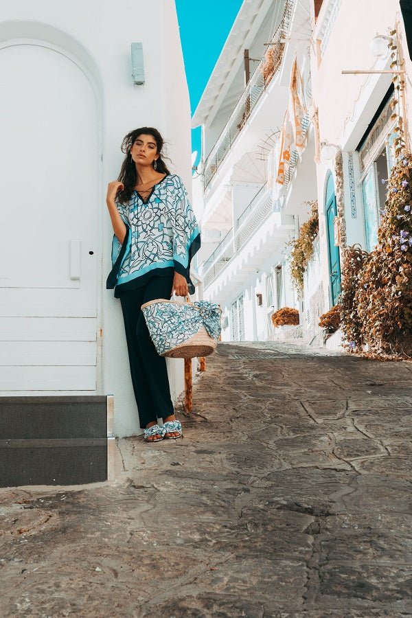 Silk Kaftan With Pants - Limited Collection - by CAPRI LIFESTYLE