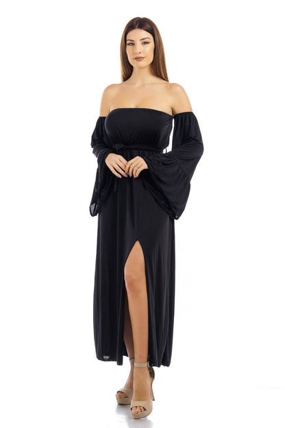 Abito lungo da spiaggia a maniche lunghe