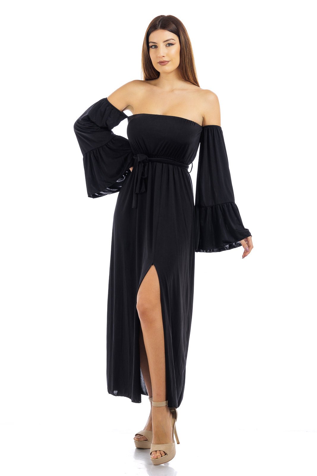 Abito lungo da spiaggia a maniche lunghe