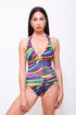 FRANCI-S-Women One Piece Halter Swimsuit - Stripped Printed - CAPRI LIFESTYLE READY MADE GARMENTS TRADING L.L.C