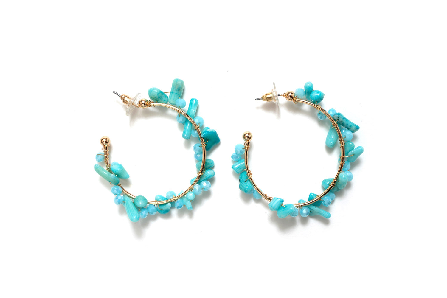 Stylish Beaded Hoop Earrings