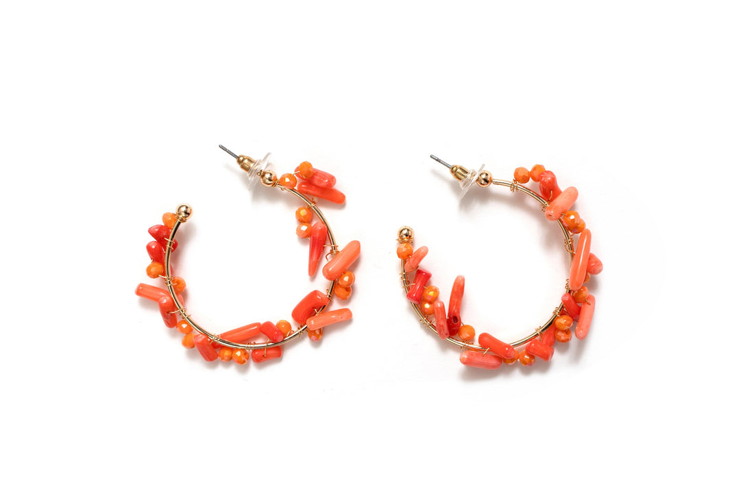 Stylish Beaded Hoop Earrings