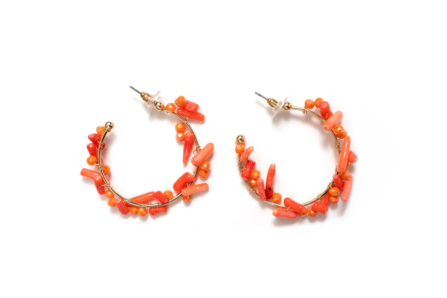 Stylish Beaded Hoop Earrings