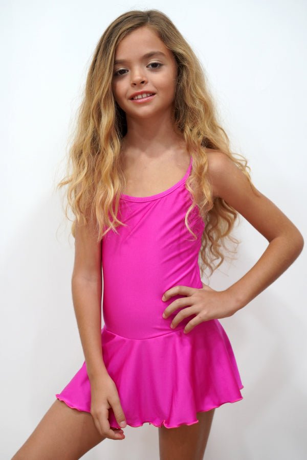 CGSD01-Girls One Piece Swimsuit Dress - CAPRI LIFESTYLE READY MADE GARMENTS TRADING L.L.C